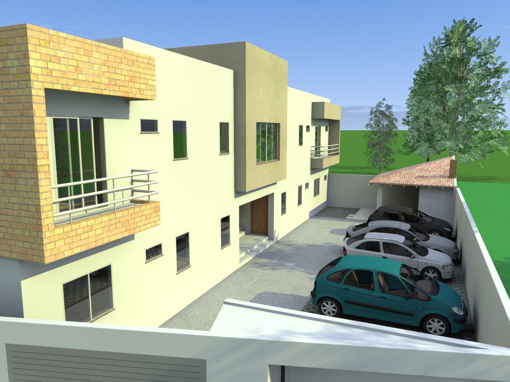 Projeto 3D de condomínio residencial vertical