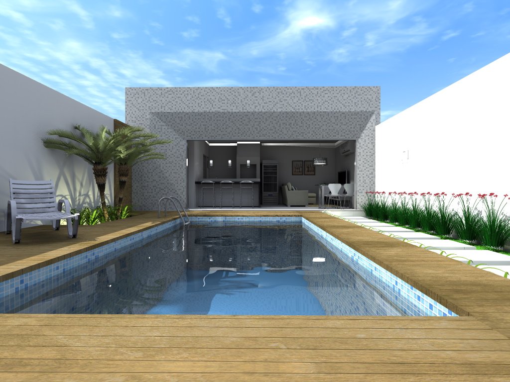 Projeto 3D de fachada residencial